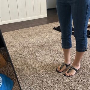 Montego Bay Club Black Sandals with Silver Accents